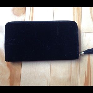 Black velvet clutch